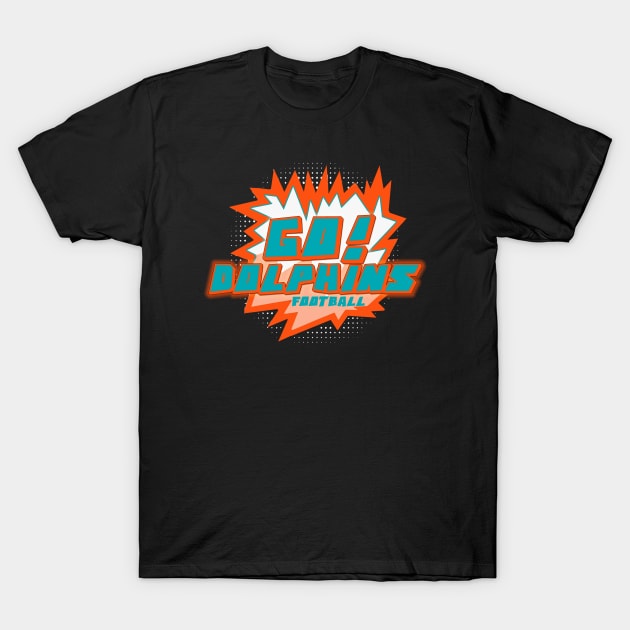 Dolphins Football T-Shirt by GLStyleDesigns